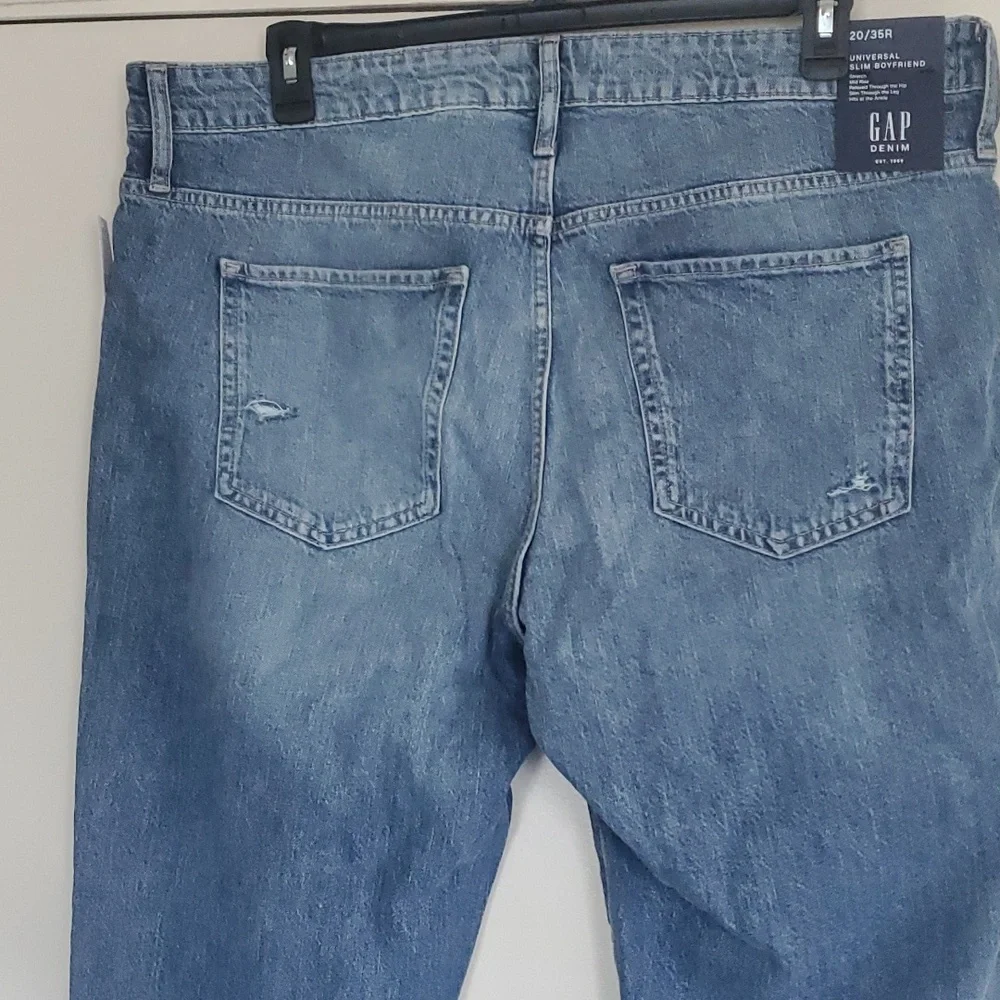 GAP Denim Universal Slim Distressed Boyfriend Ankle Jeans 20/35R - Picture 10 of 11